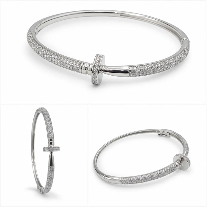 Pave Diamond Nail Bangle