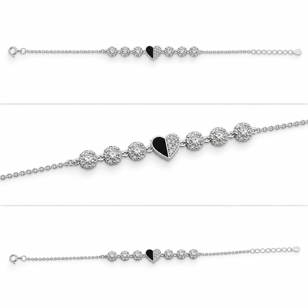 Black Heart Sparkle Bracelet