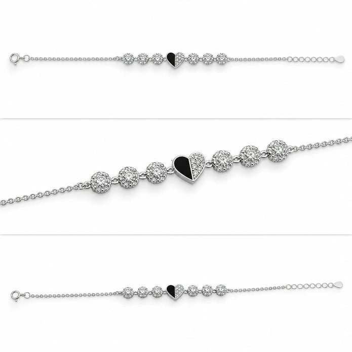 Black Heart Sparkle Bracelet