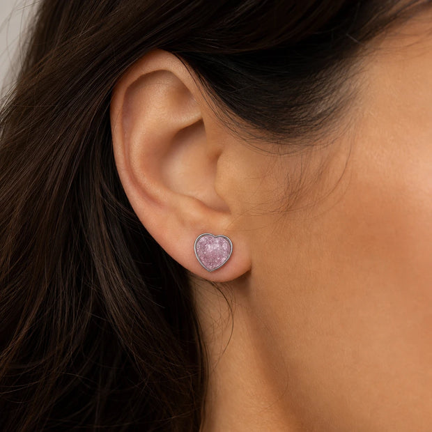 Pink Heart Studs