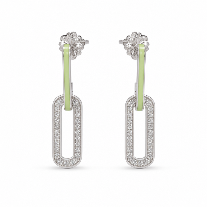 Lime Link Drop Earrings